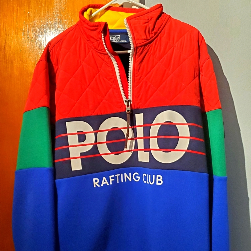 Polo Ralph Lauren Hi-Tech Rafting Club Pullover Half Zip Red Blue Green Size XL